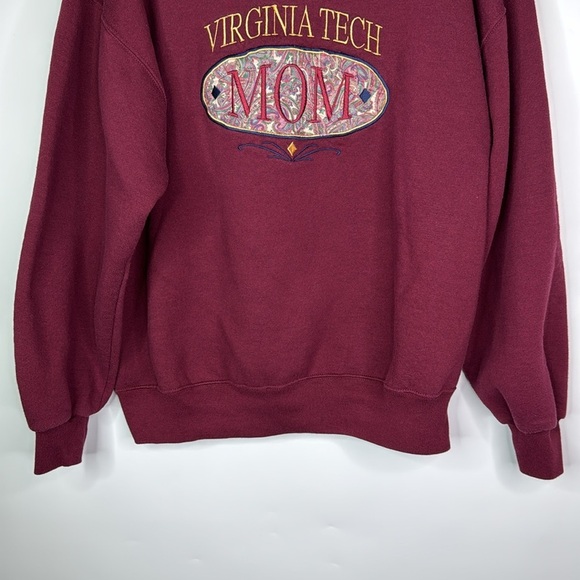Vintage Virginia Tech Mom Burgundy Crewneck Sweatshirt Size XL - Picture 3 of 8